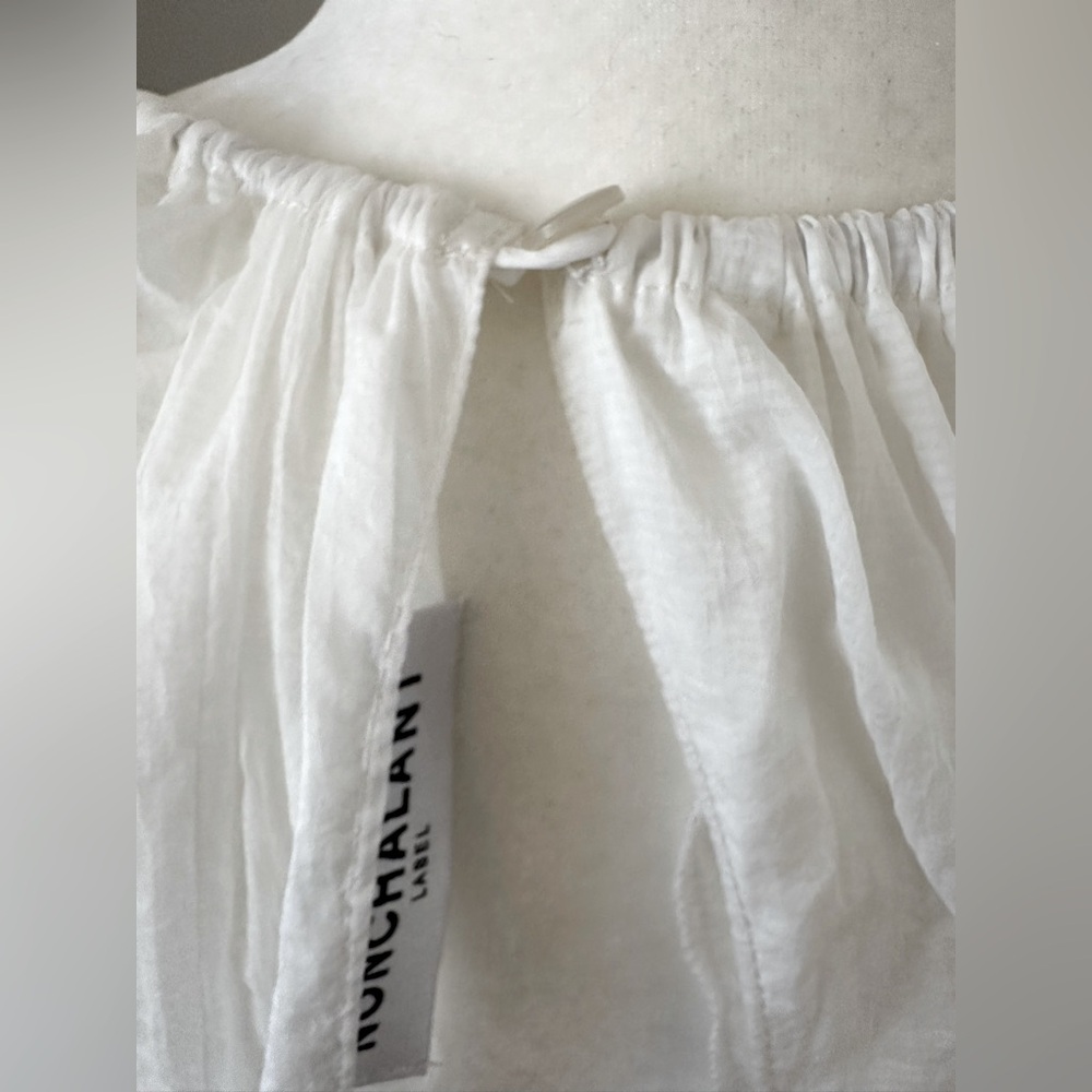 Nonchalant Label Long Sleeve Crop Top Blouse White Sheer Medium New - Picture 6 of 7